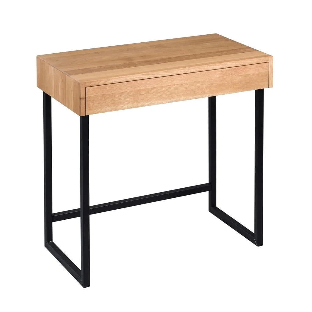 Livetastic Konsolentisch Wildeiche Massiv Schwarz Metall