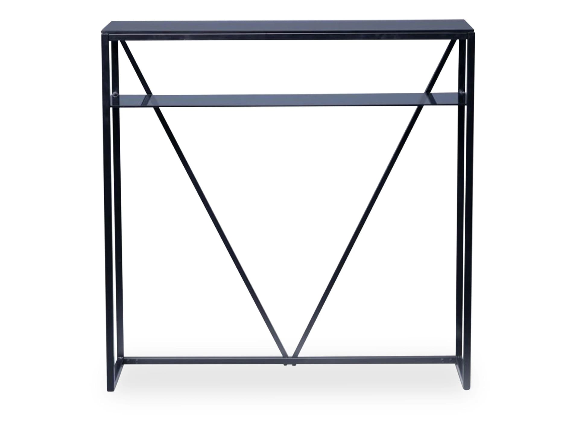 Konsole SAPHIRA Metall Schwarz Sicherheitsglas Grau