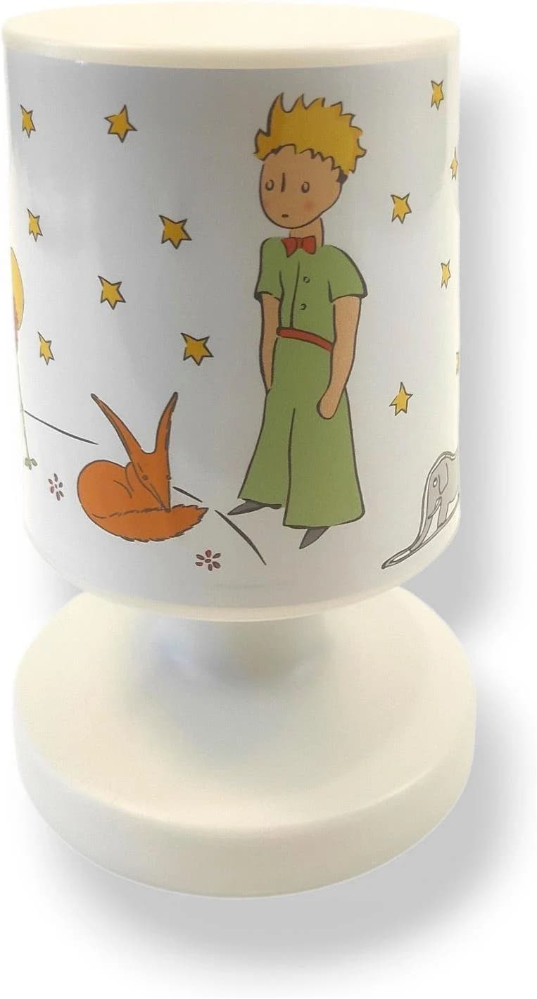 NIERMANN LED Nachttischlampe „Der kleine Prinz“ Weiß/Bunt Akku-Leuchte