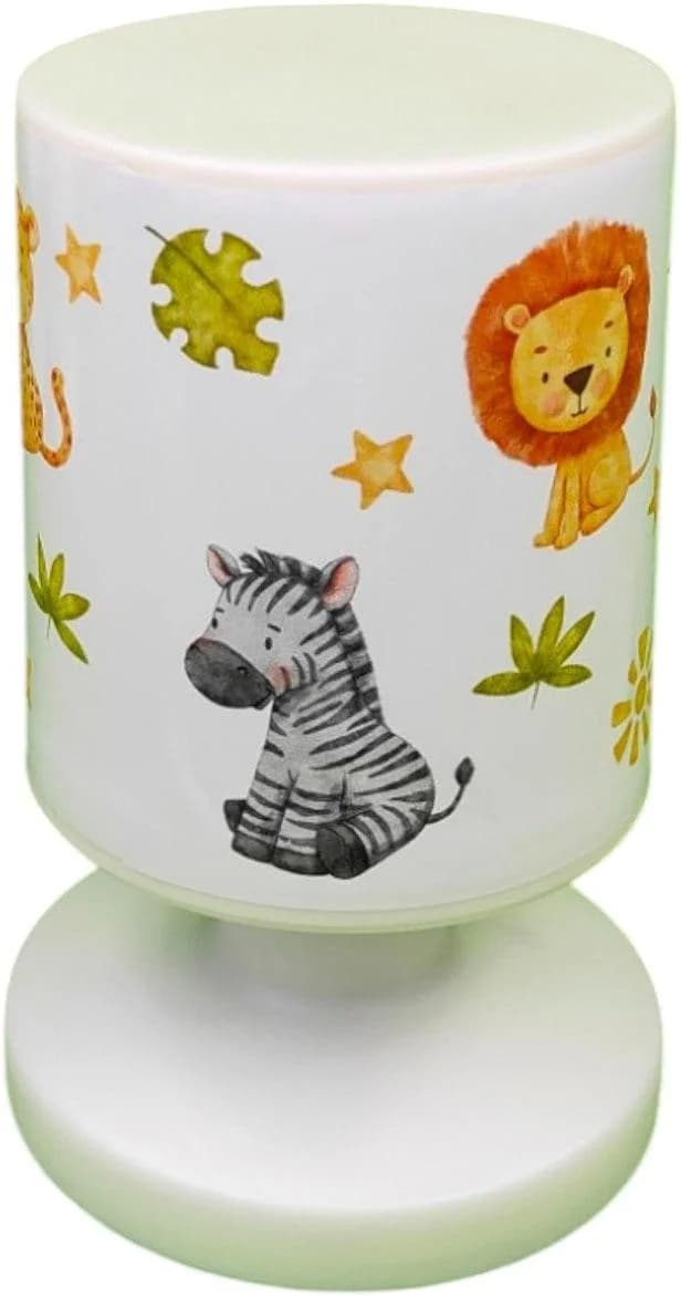 NIERMANN LED Nachttischlampe Little Safari Kinderlampe weiß bunt
