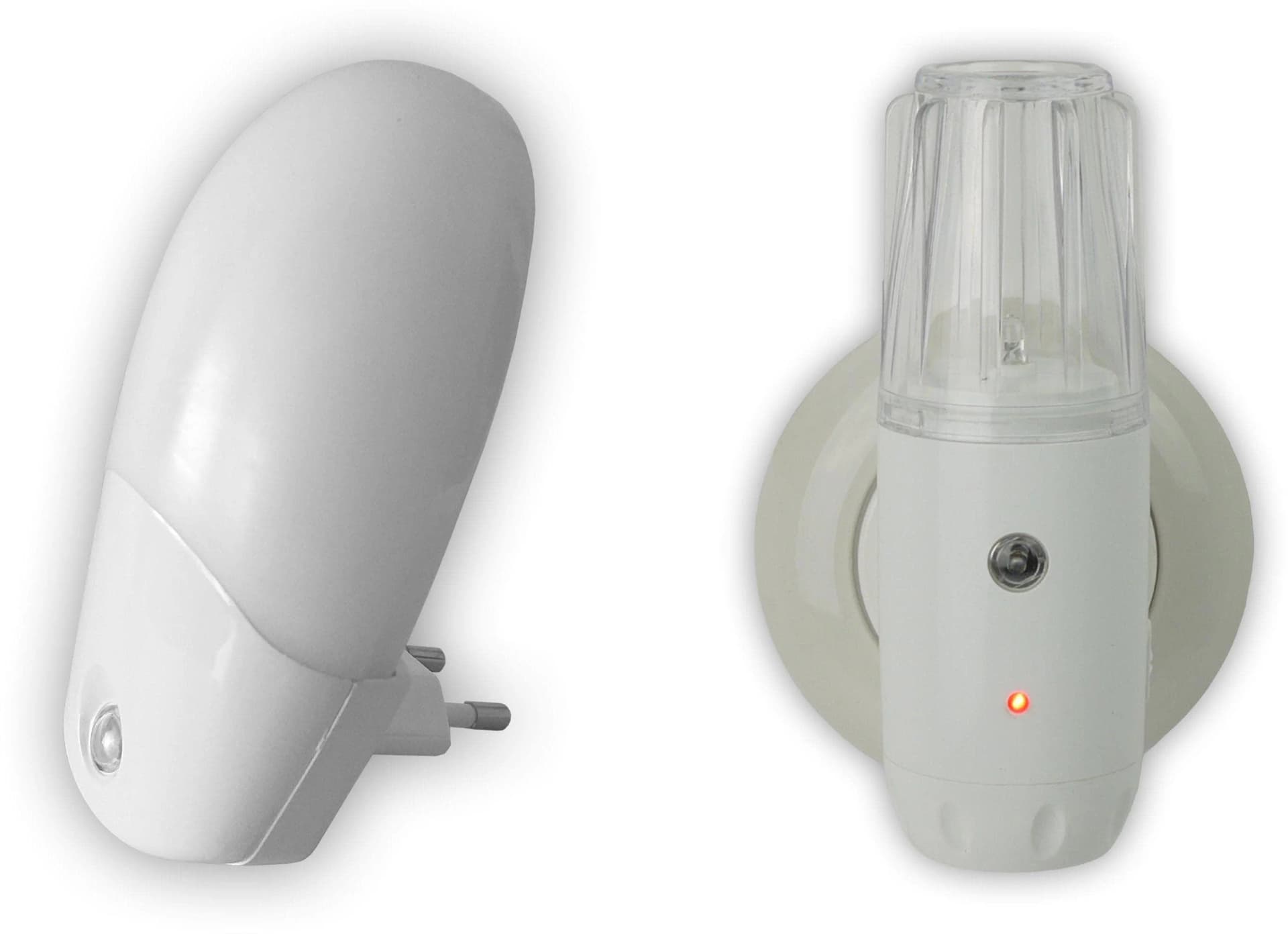 NIERMANN LED Nachtlicht Oval mit Dämmerungssensor Set aus 2 Stück, Weiß