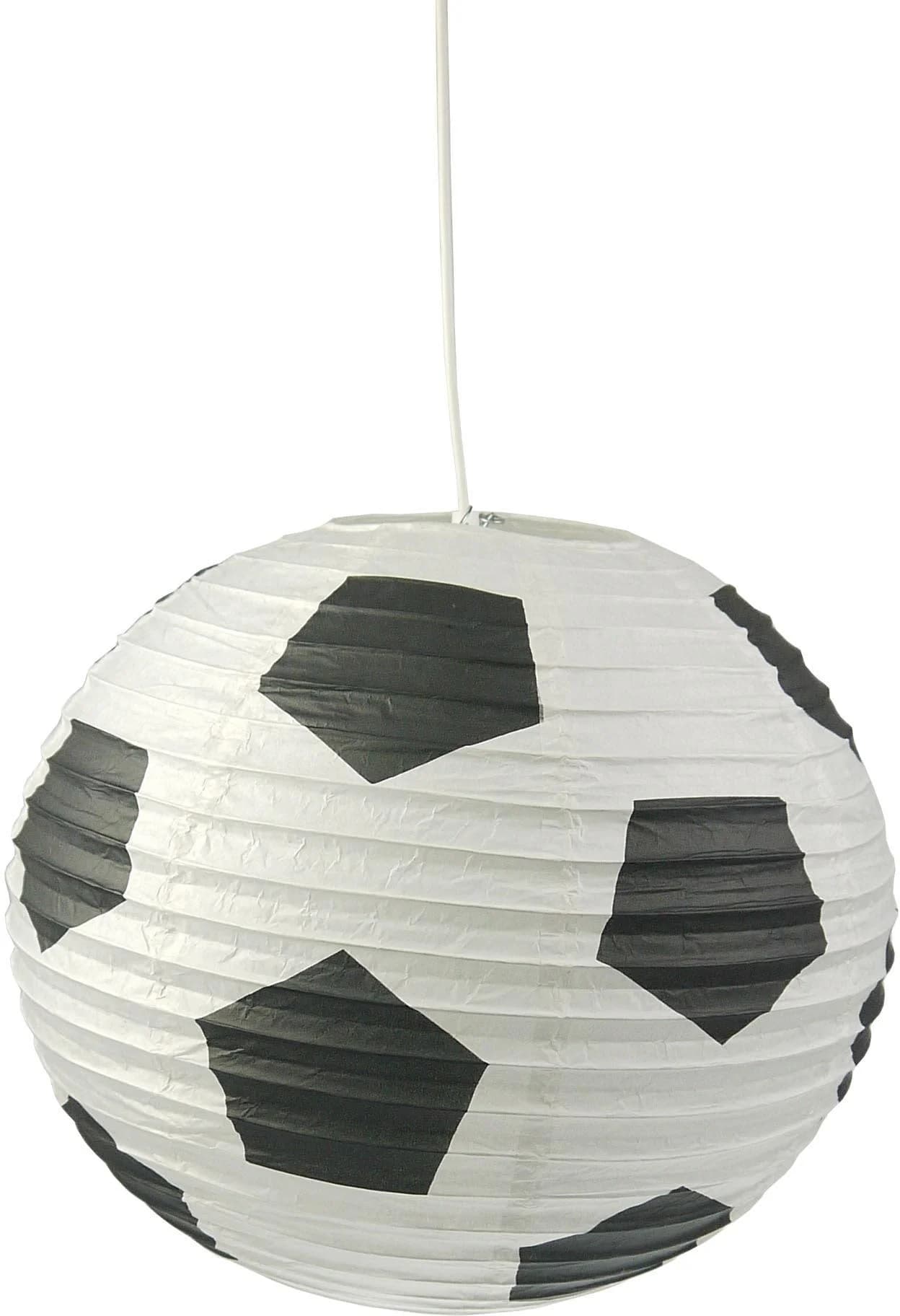 NIERMANN Papier-Pendelleuchte Fußball Weiß Höhenverstellbar