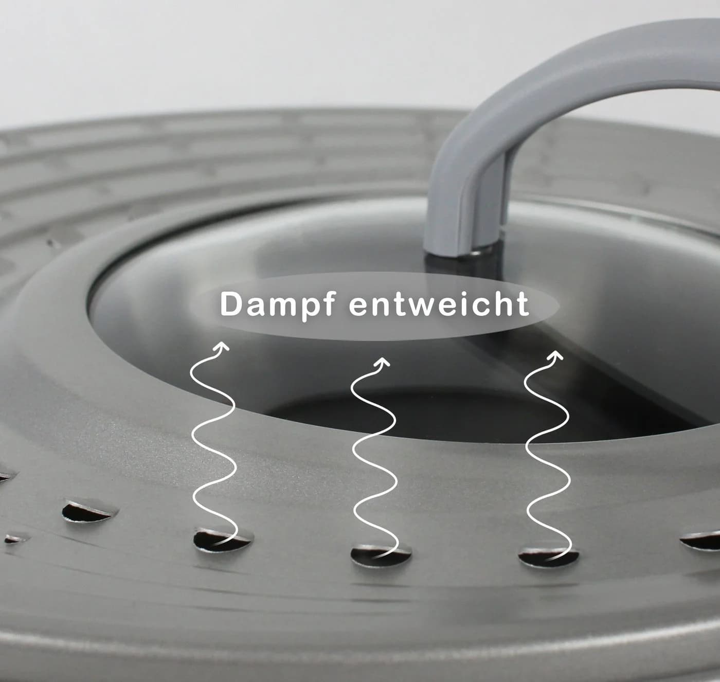 LindenBerg Spritzschutzdeckel für Pfannen Ø 20-30cm Metall Glas Silber - Bild 3