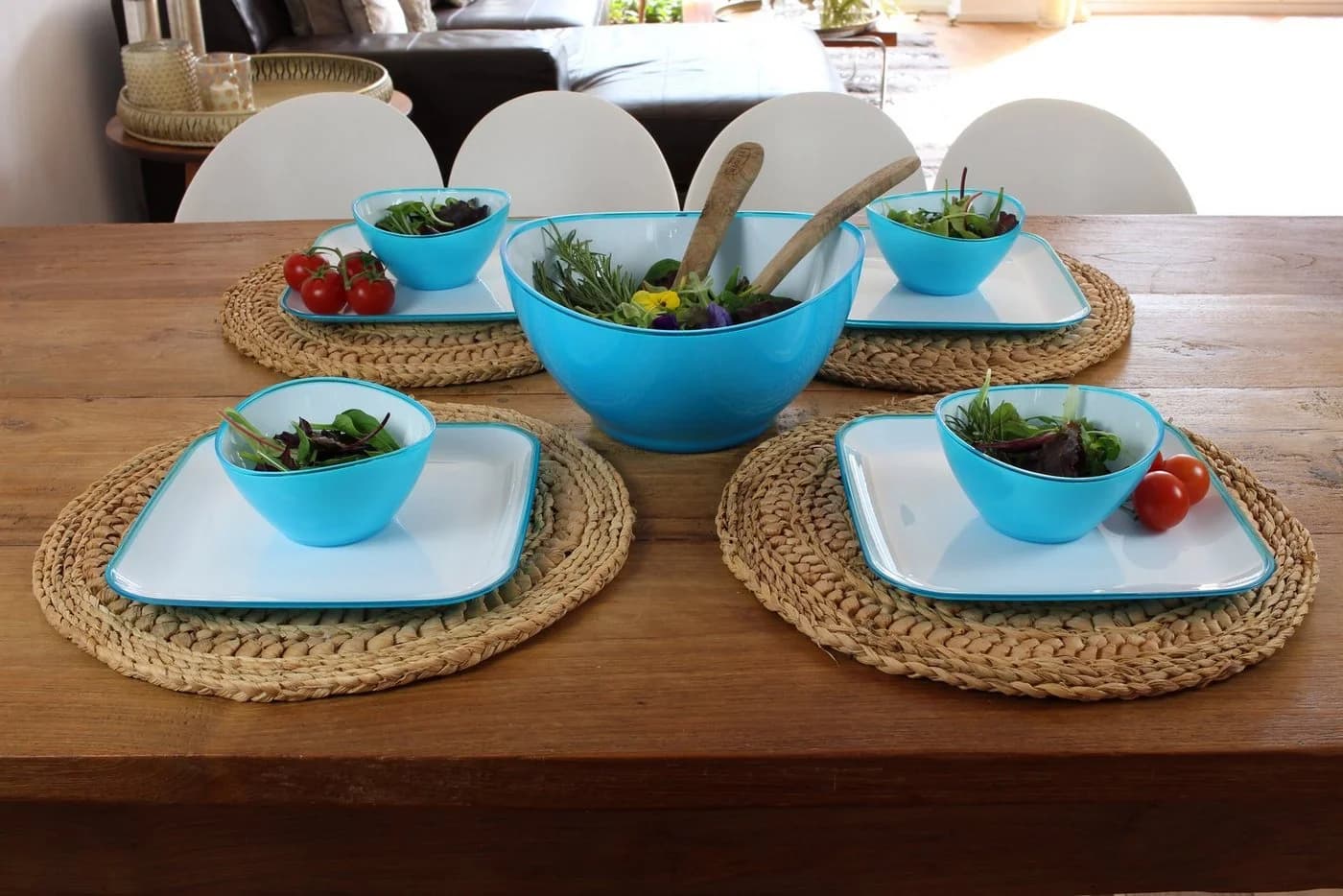 LindenBerg Salatschüssel groß Blau Kunststoff PS - Bild 3