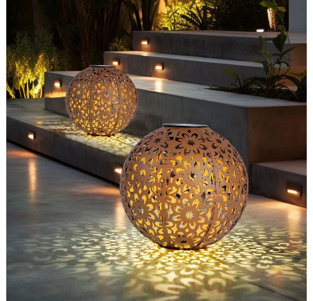 Expo Börse Solarleuchte Rostfarben 2x LED Warmweiß Garten