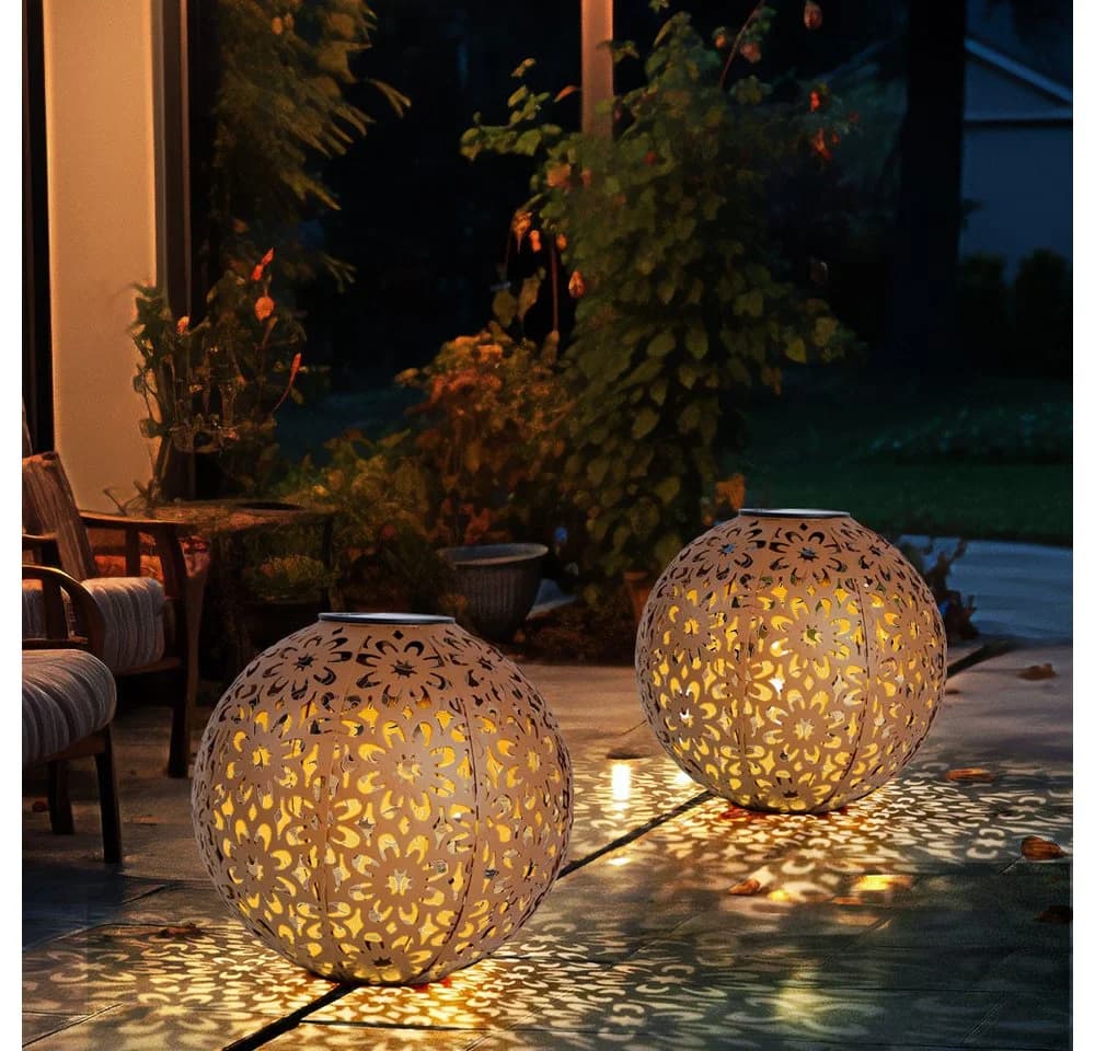 Expo Börse Solarleuchte Rostfarben 2x LED Warmweiß Garten - Bild 3