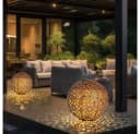 Expo Börse Solarleuchte Rostfarben 2x LED Warmweiß Garten Bild 4