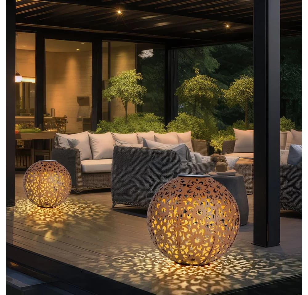 Expo Börse Solarleuchte Rostfarben 2x LED Warmweiß Garten - Bild 4