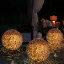 Expo Börse Solarleuchte Rostfarben 2x LED Warmweiß Garten Bild 5