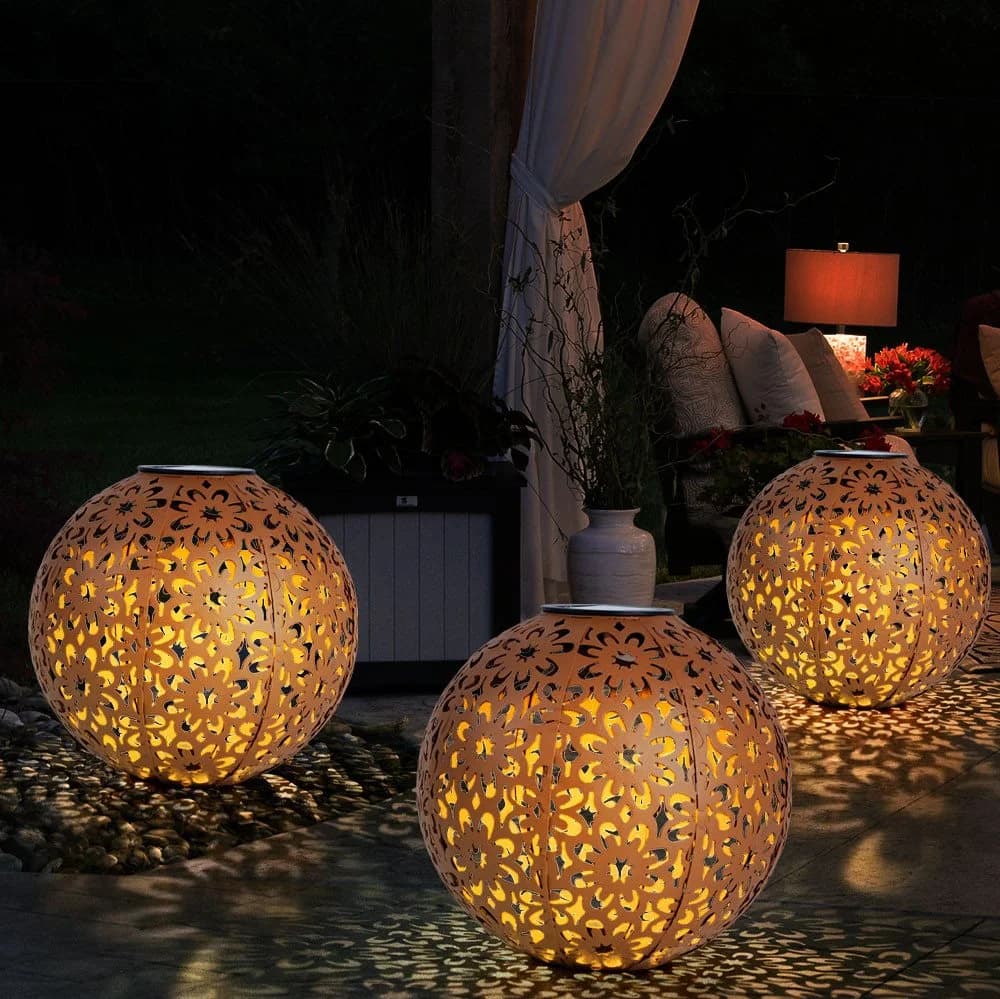 Expo Börse Solarleuchte Rostfarben 2x LED Warmweiß Garten - Bild 5