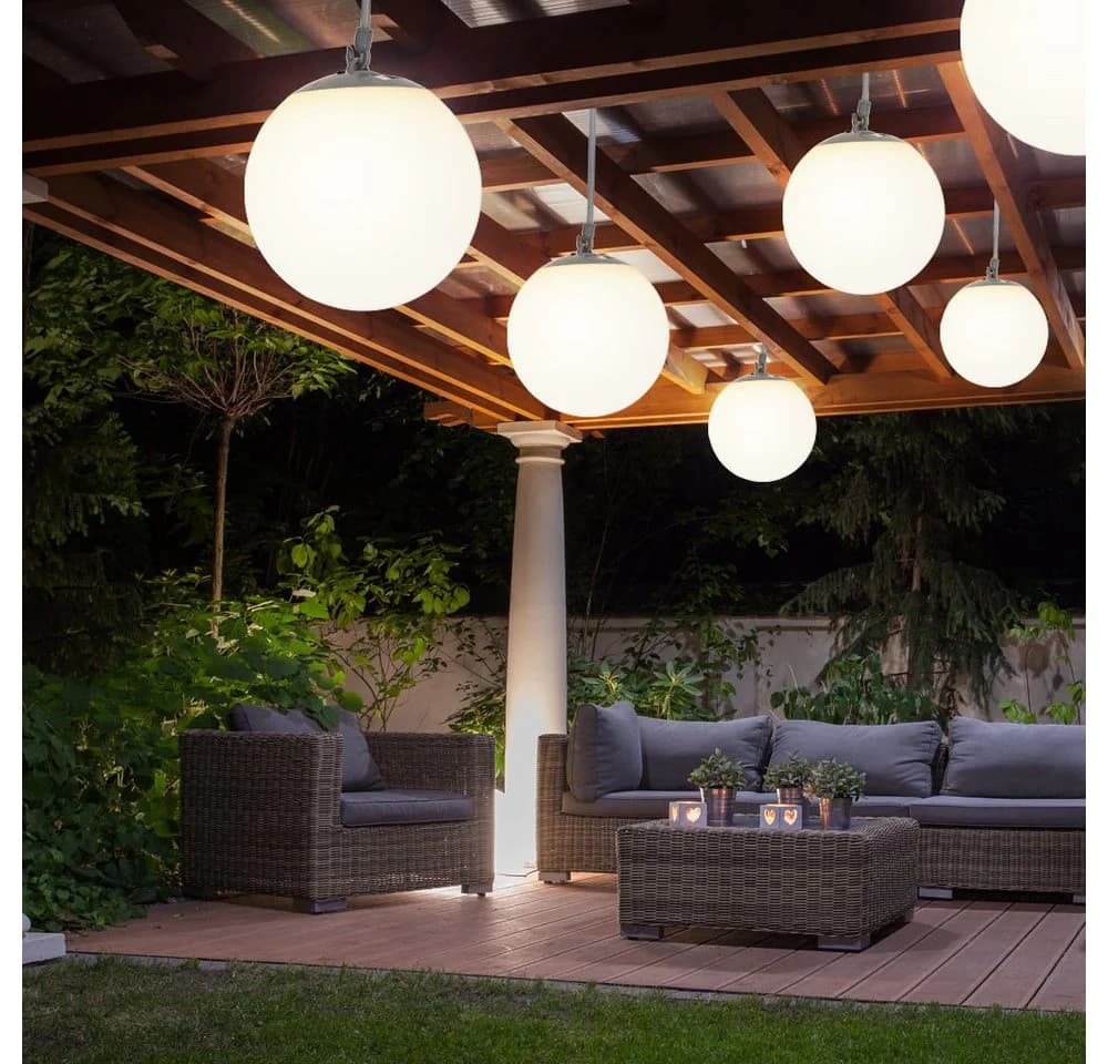 Expo Börse Solarlampe Pendelleuchte Außen 2er Set Weiß - Bild 5