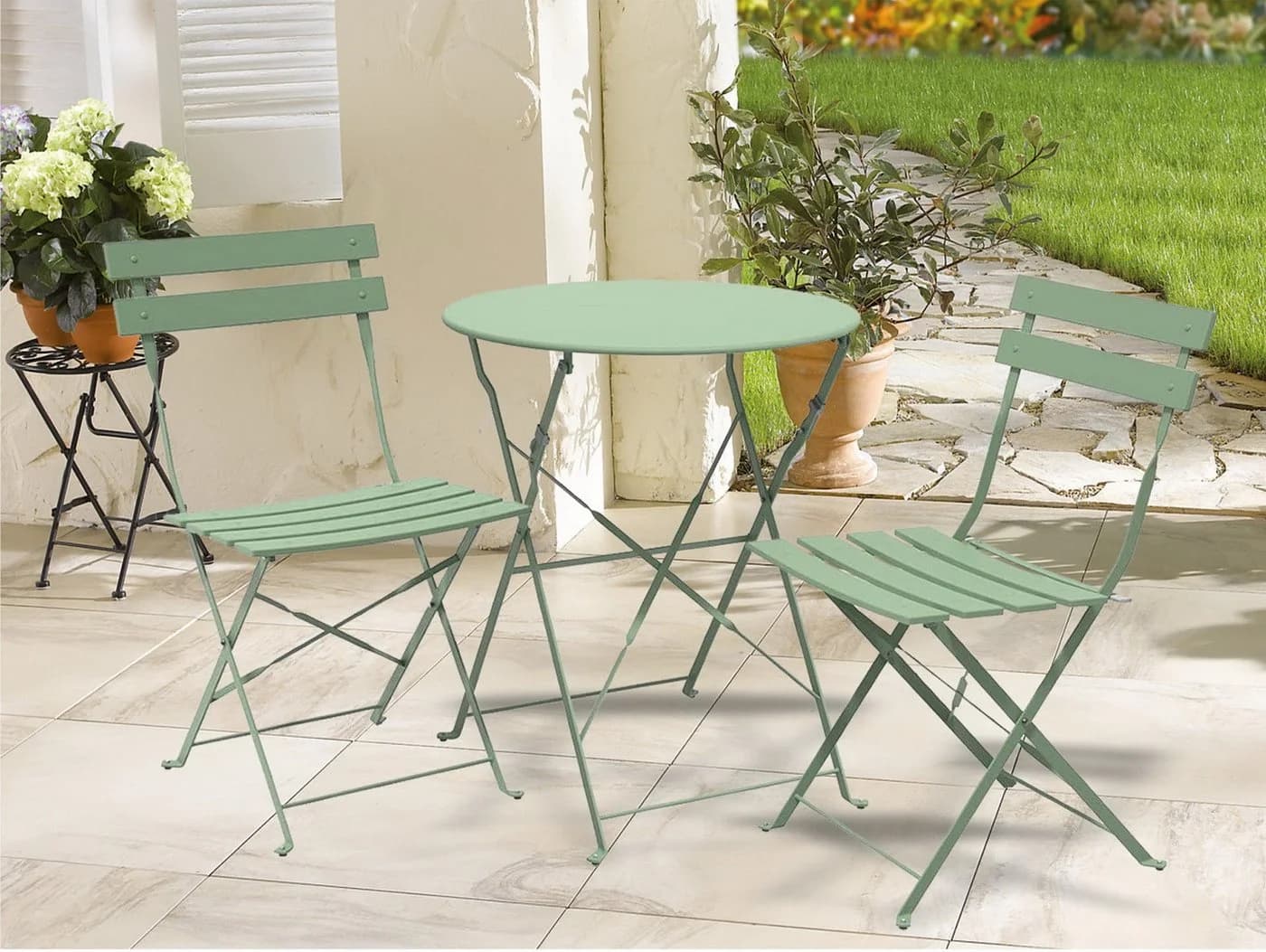 Kynast Bistro-Set 3-tlg. Grün zusammenklappbar witterungsbeständig