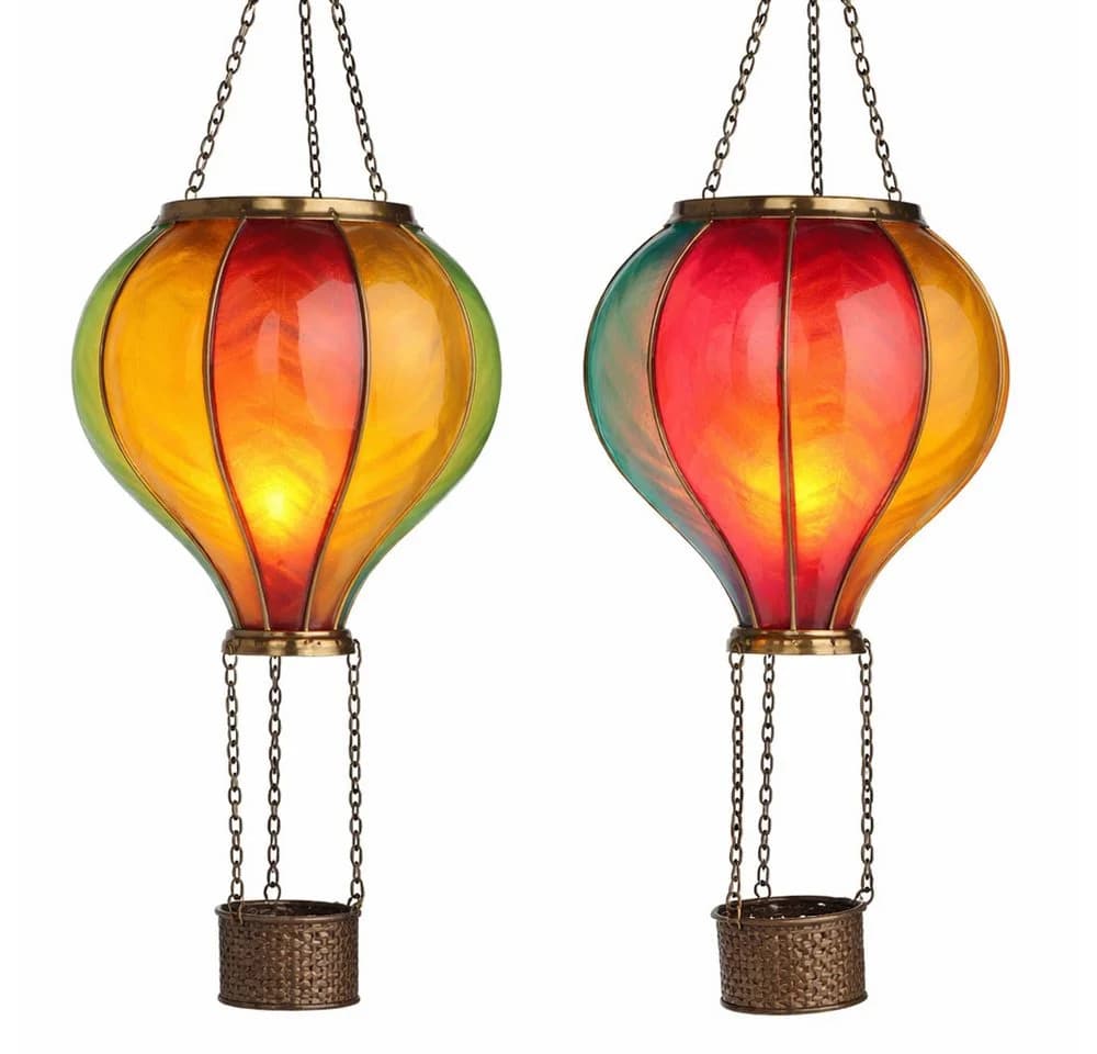 Expo Börse LED Solarleuchte Heißluftballon 2er Set Bunt