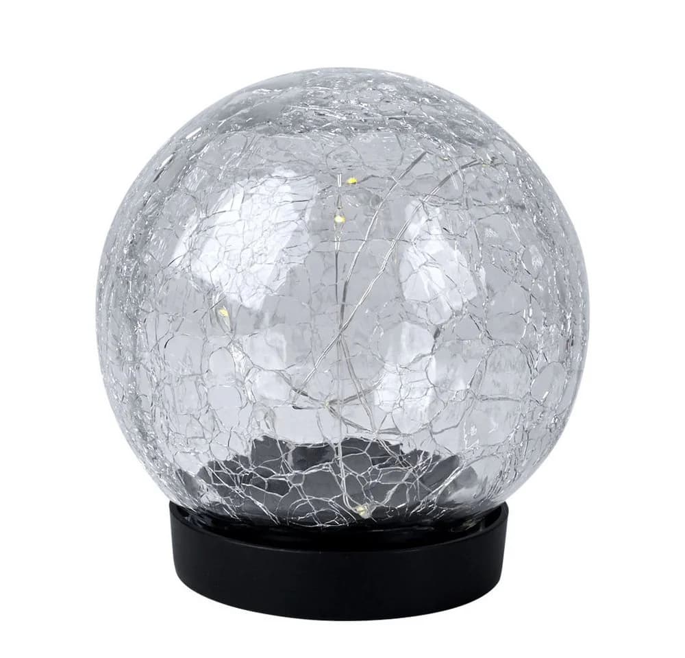 Expo Börse 4x Solarleuchte Glaskugel Crackle Klar Warmweiß - Bild 5