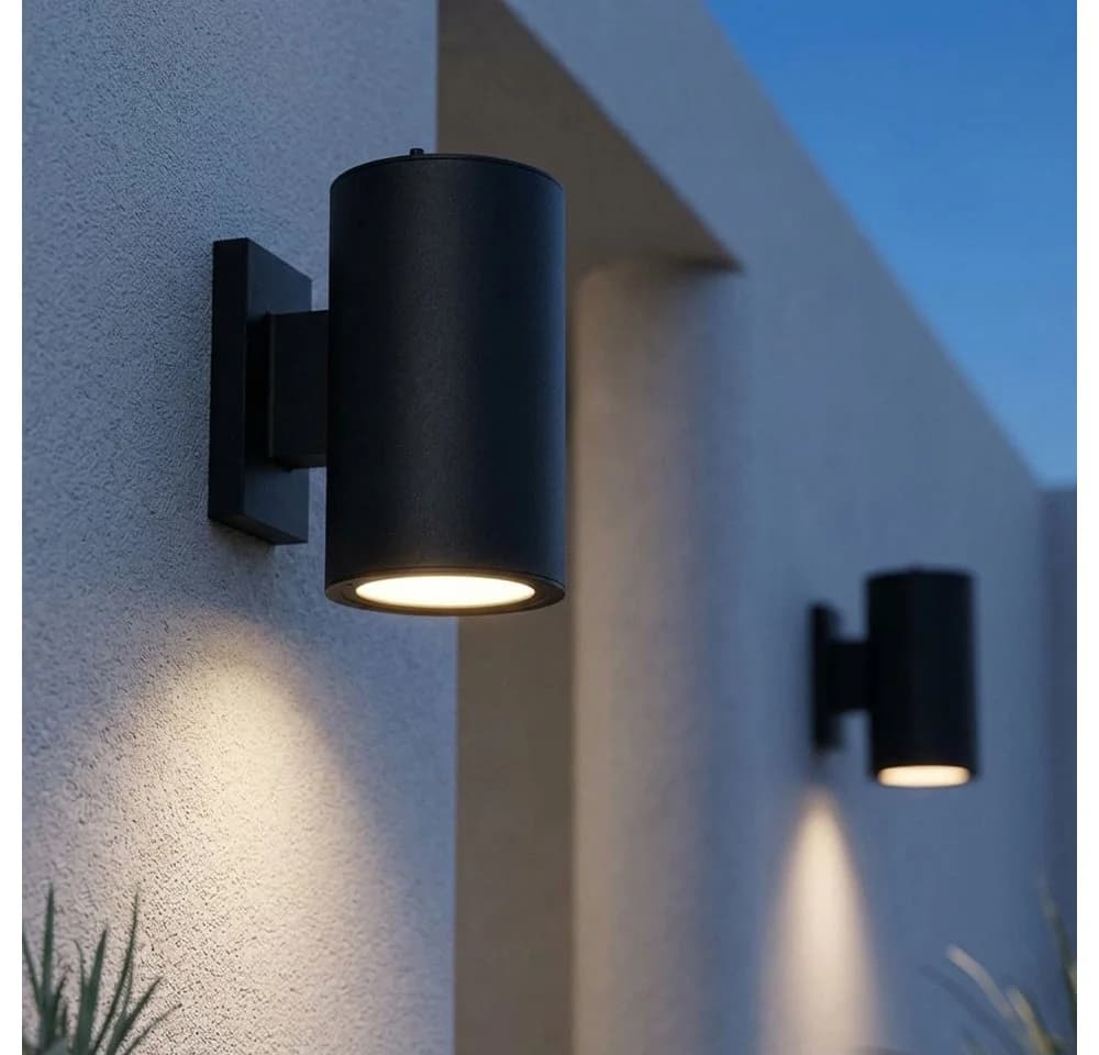 Expo Börse LED Außen-Wandleuchte Solar Schwarz Warmweiß 2er Set - Bild 2
