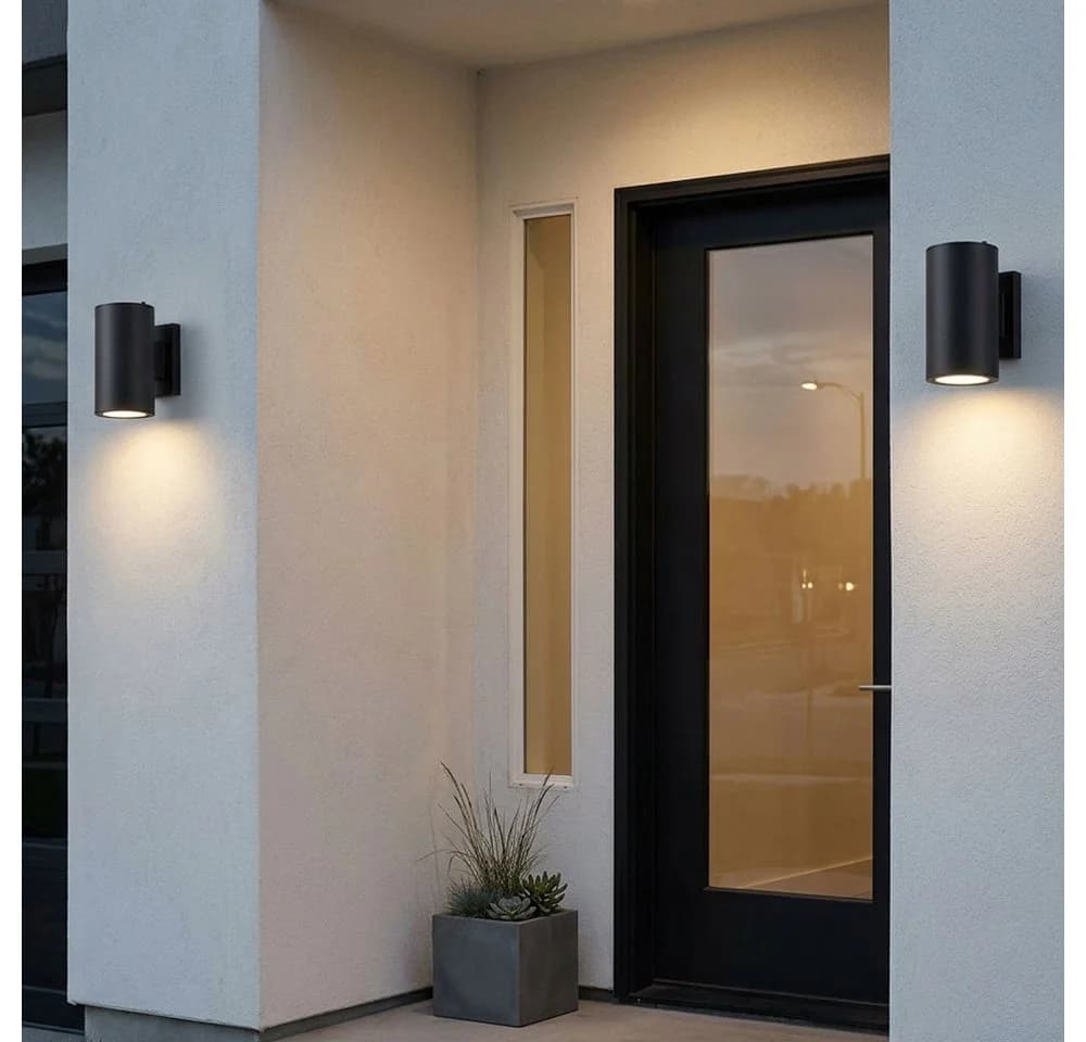 Expo Börse LED Außen-Wandleuchte Solar Schwarz Warmweiß 2er Set - Bild 3