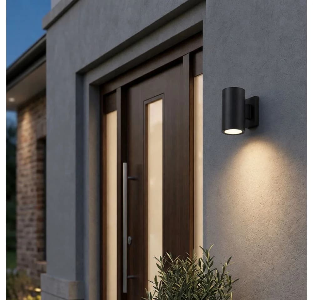 Expo Börse LED Außen-Wandleuchte Solar Schwarz Warmweiß 2er Set - Bild 5