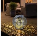 Expo Börse LED Kugelleuchte Solarlampe Warmweiß Schwarz Silber Bild 1