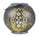 Expo Börse LED Kugelleuchte Solarlampe Warmweiß Schwarz Silber Bild 2