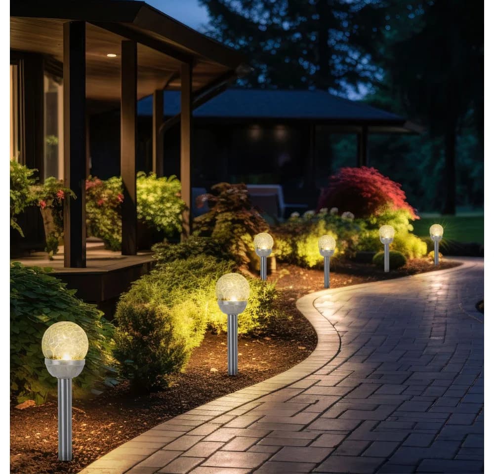 Expo Börse LED Solarleuchte 4er Set Warmweiß Gartenlampe - Bild 5