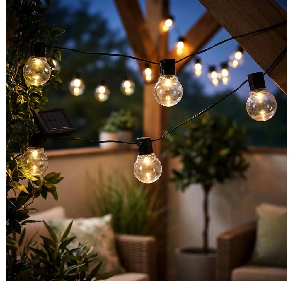 Expo Börse Solar-Lichterkette mit 24 warmweißen LEDs und Hanfseil - Bild 3