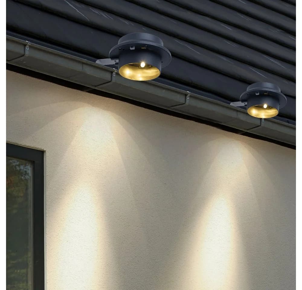 Expo Börse Solar Dachrinnenleuchte 4er Set Anthrazit LED Warmweiß - Bild 4
