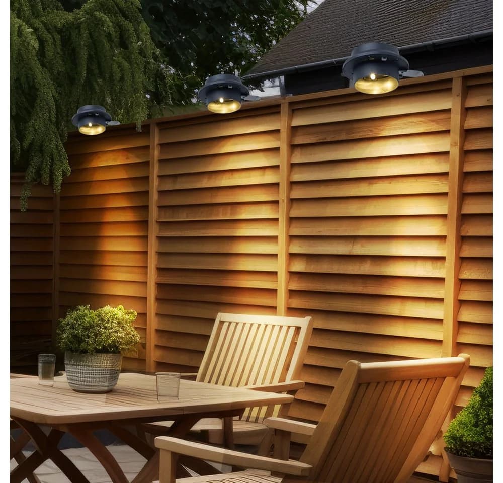 Expo Börse Solar Dachrinnenleuchte 4er Set Anthrazit LED Warmweiß - Bild 5