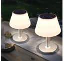 Expo Börse Solar Tischlampe Weiß 2er Set Gartenleuchte LED Bild 2