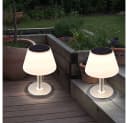 Expo Börse Solar Tischlampe Weiß 2er Set Gartenleuchte LED Bild 4