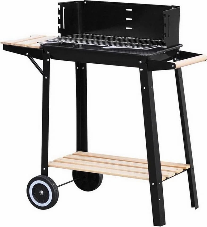 Kynast Holzkohlegrill Exklusiv Grillwagen Schwarz mit höhenverstellbarem Rost - Bild 2