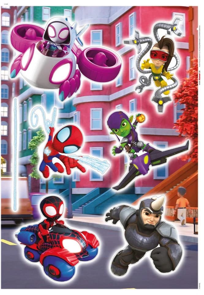KOMAR Wandtattoo Spidey and His Amazing Friends Chasing Bunt