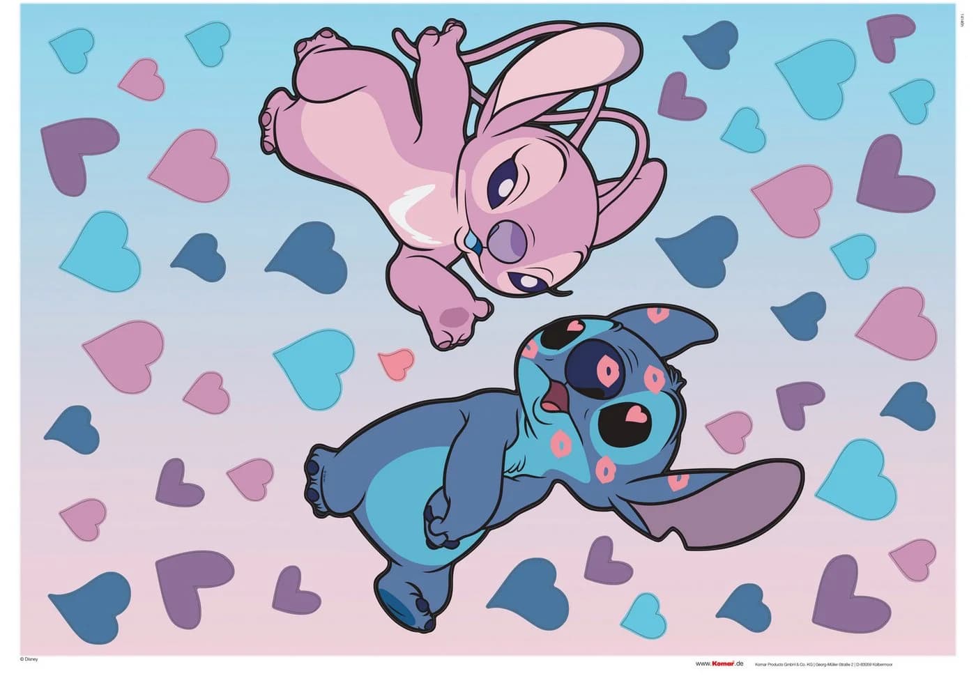 Komar Wandtattoo Stitch in Love Disney Bunt Selbstklebend