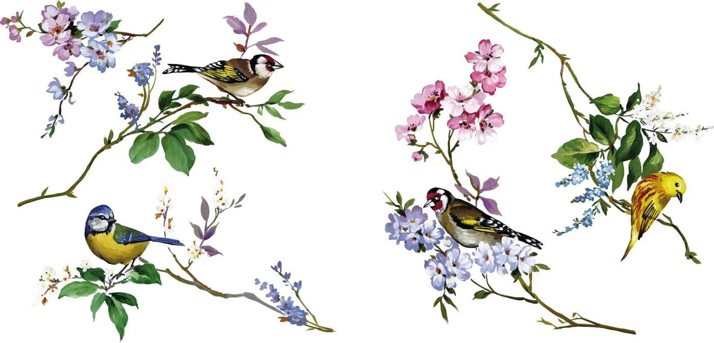 KOMAR Fensterbild Wedding Birds Bunt Selbsthaftend 31x31 cm