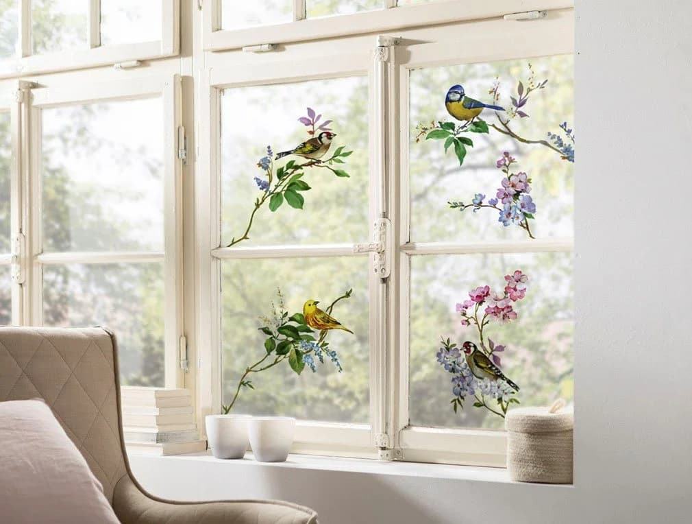 KOMAR Fensterbild Wedding Birds Bunt Selbsthaftend 31x31 cm - Bild 2