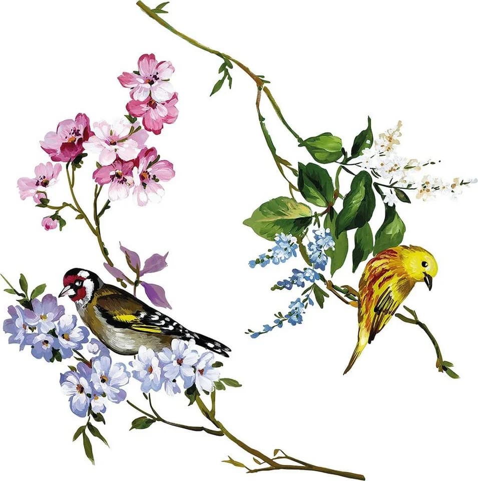 KOMAR Fensterbild Wedding Birds Bunt Selbsthaftend 31x31 cm - Bild 3