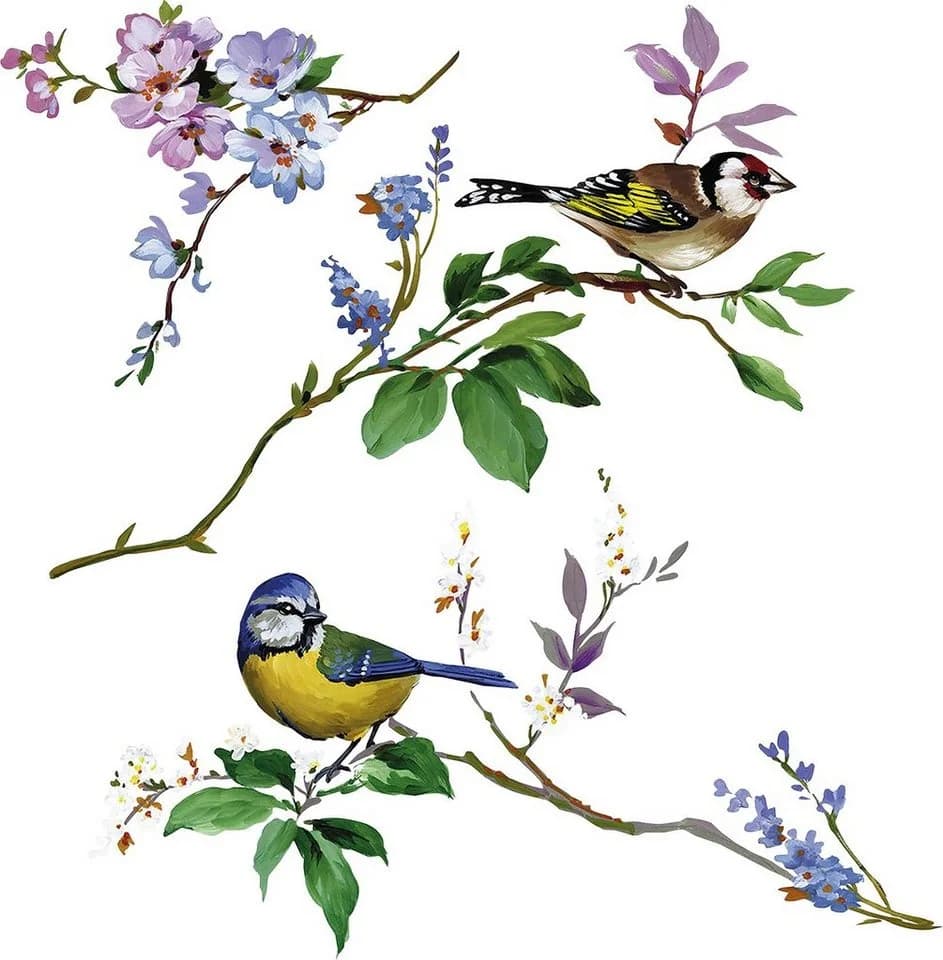 KOMAR Fensterbild Wedding Birds Bunt Selbsthaftend 31x31 cm - Bild 4