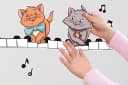 KOMAR Wandtattoo Aristocats Kittens Rosa Braun Weiß Kinderzimmer Bild 3