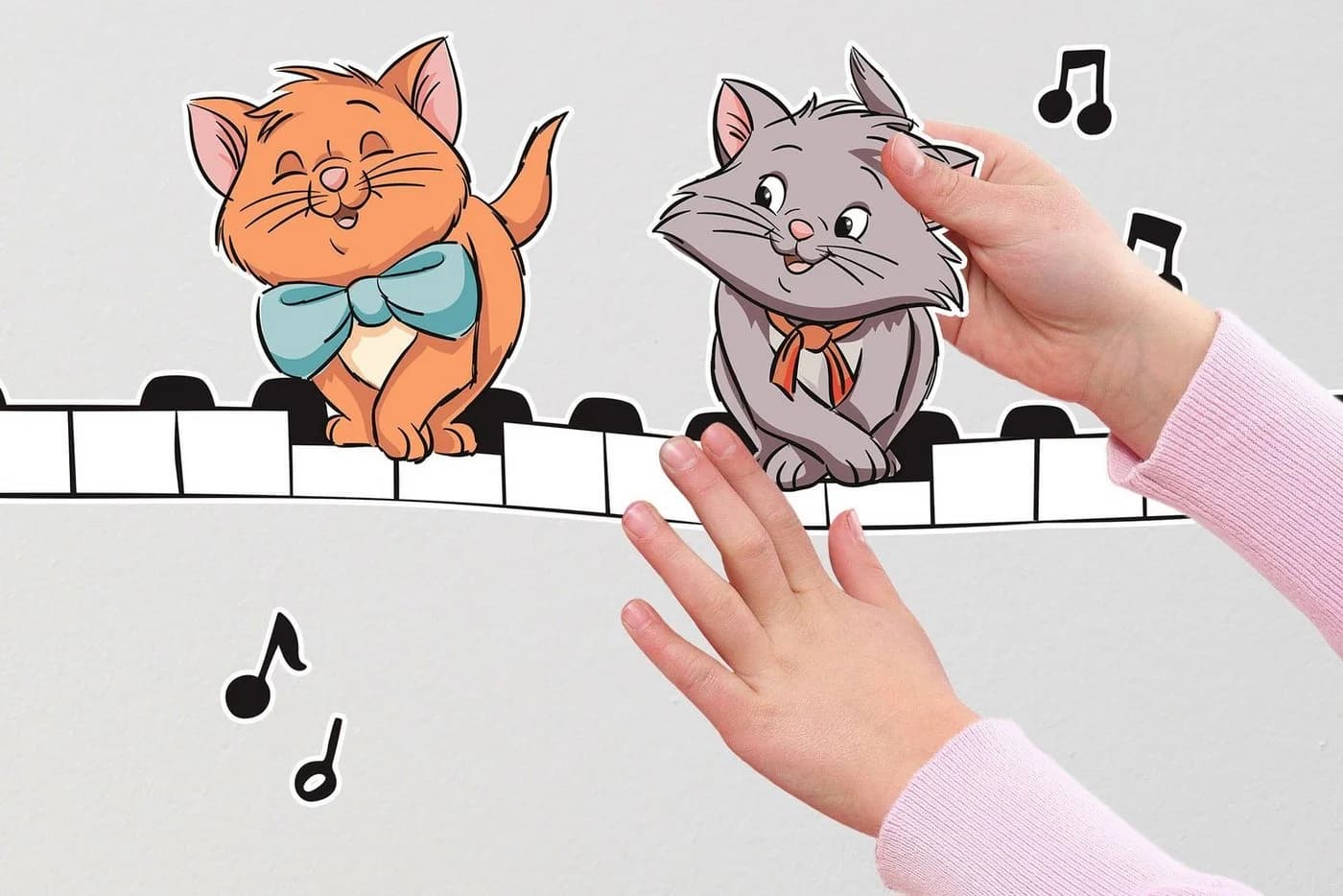 KOMAR Wandtattoo Aristocats Kittens Rosa Braun Weiß Kinderzimmer - Bild 3