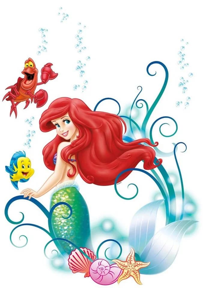 KOMAR Wandtattoo Arielle Disney Meerjungfrau Bunt Wandsticker - Bild 2