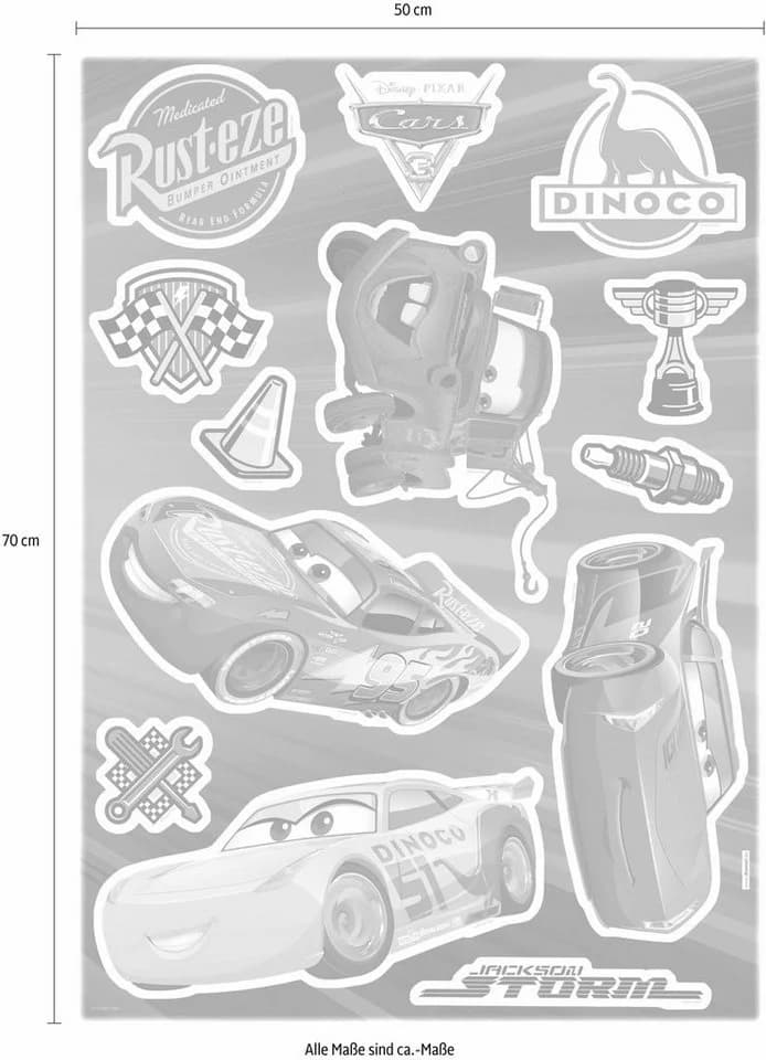 Wandtattoo Komar Cars3 bunt selbstklebend - Bild 4