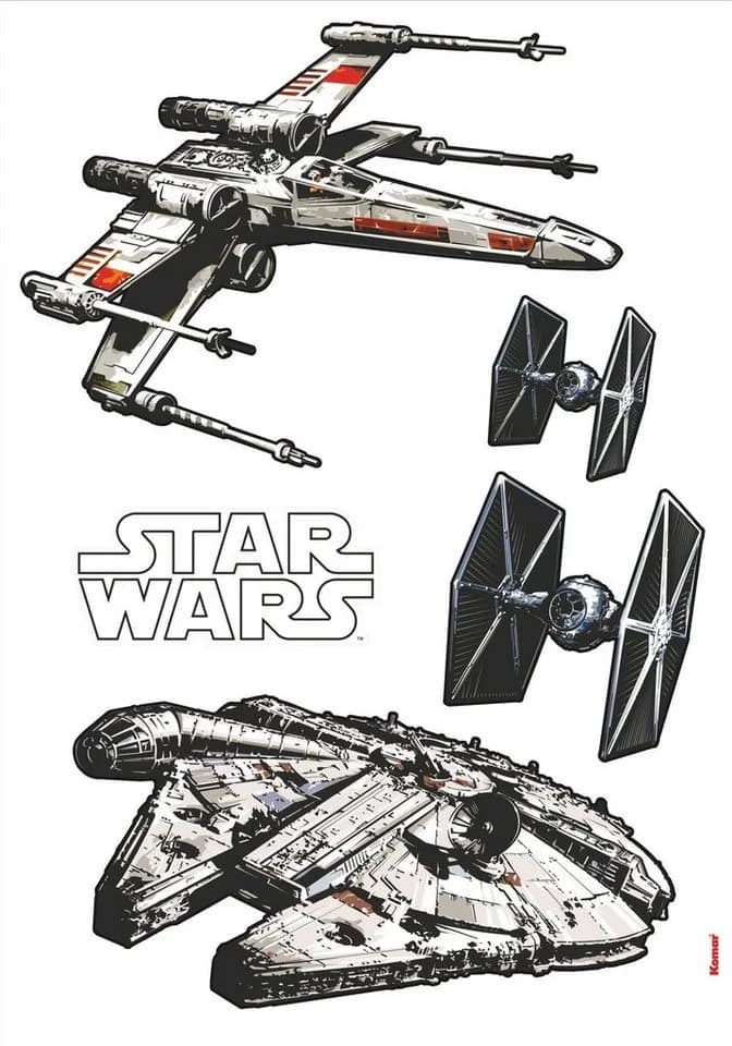 KOMAR Wandtattoo Star Wars Spaceships Schwarz-Weiß - Bild 2