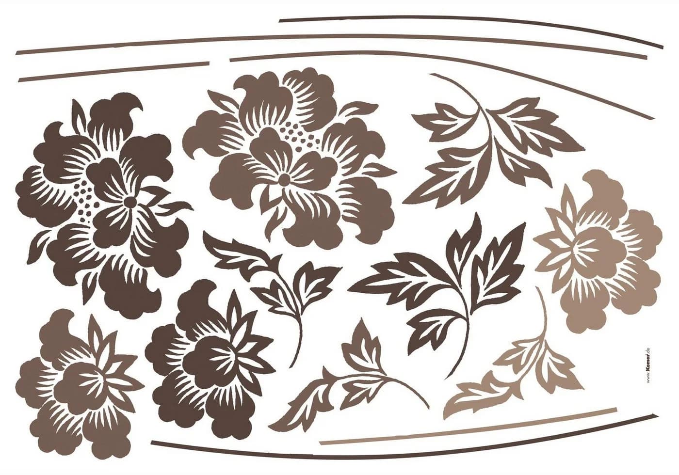 Komar Wandtattoo Grace Grau Blumen Motiv Selbstklebend - Bild 2