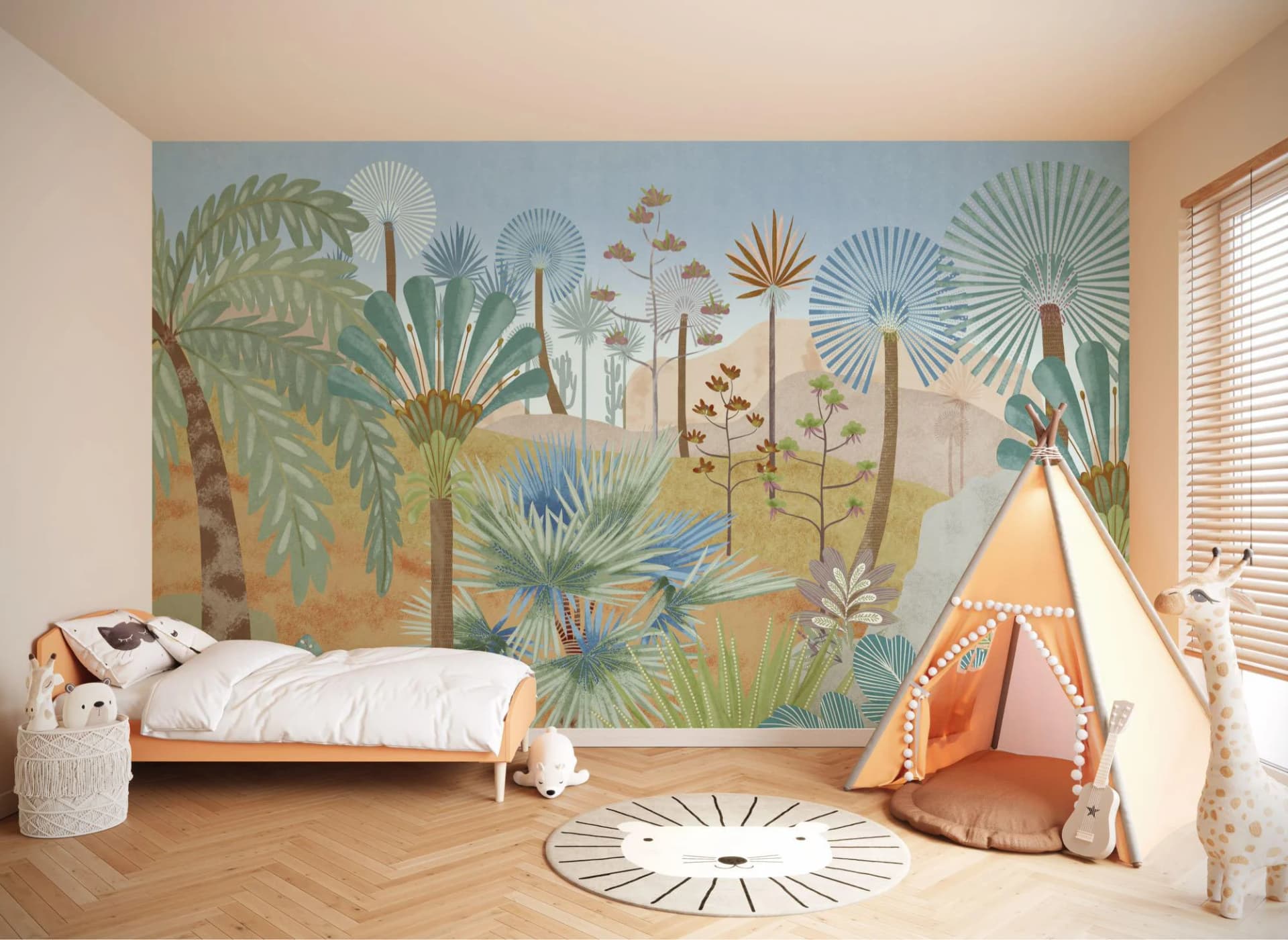 Fototapete KOMAR Vlies Fototapete Colinas 350x250cm Blau Orange