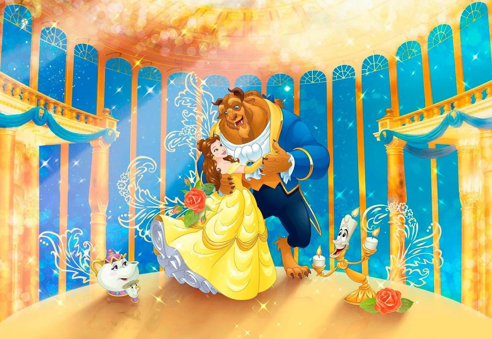 KOMAR Fototapete Beauty and the Beast Bunt Kinderzimmer