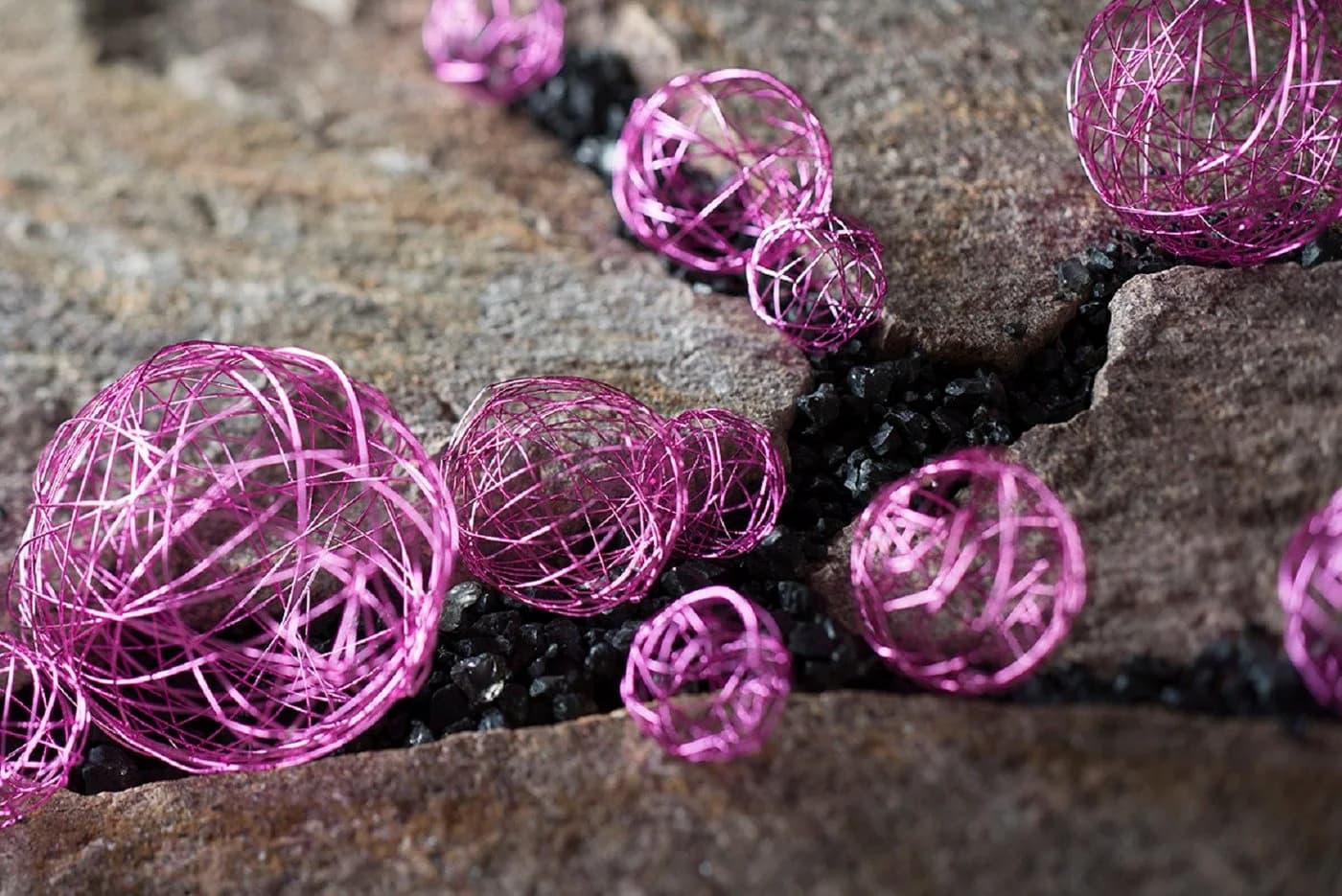 Eurosand Draht-Bälle Rosa 30mm 10 Stück Dekokugeln - Bild 3
