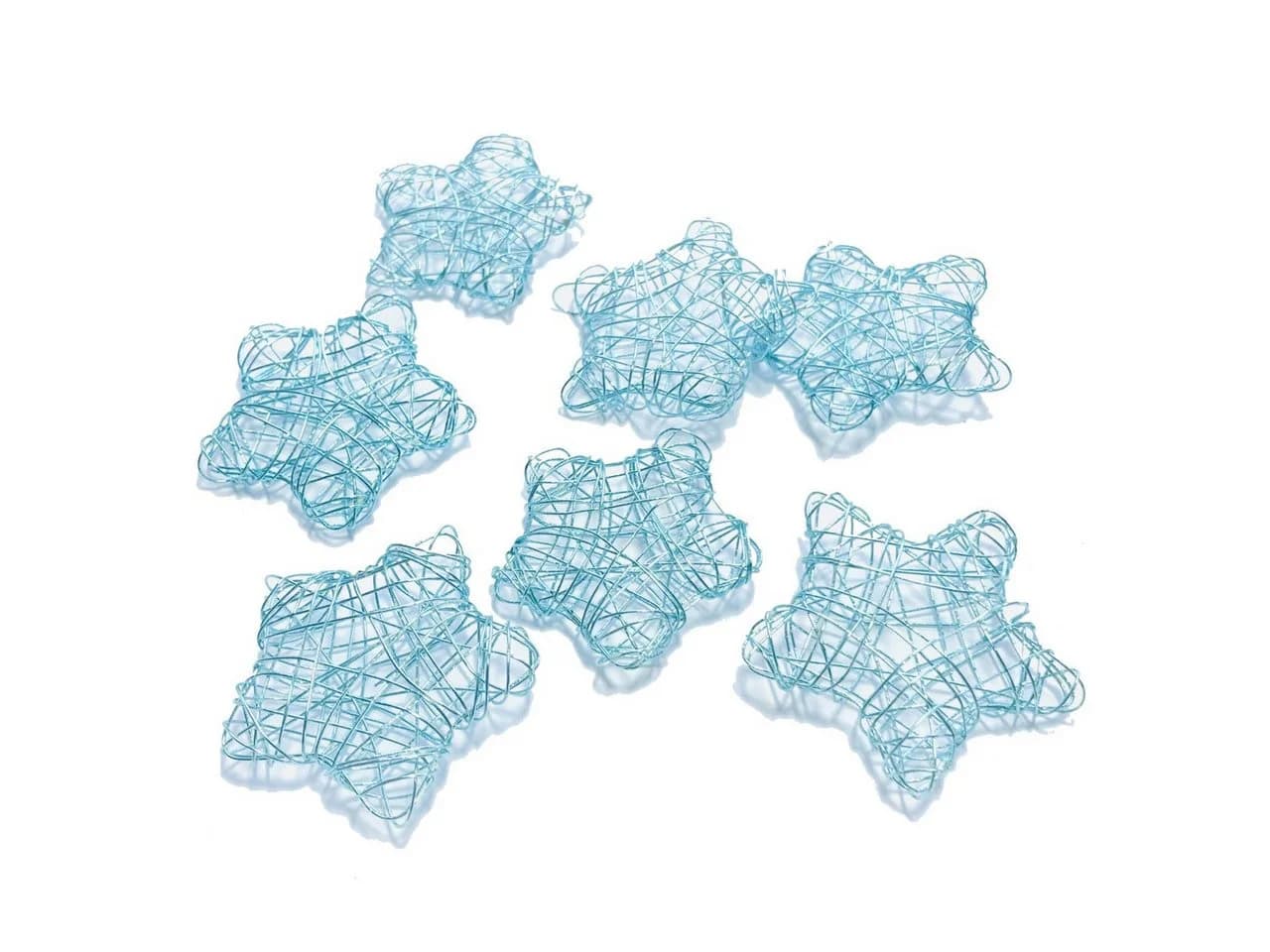 Eurosand Streudeko Draht-Sterne 3D Blau 7 Stück - Bild 2