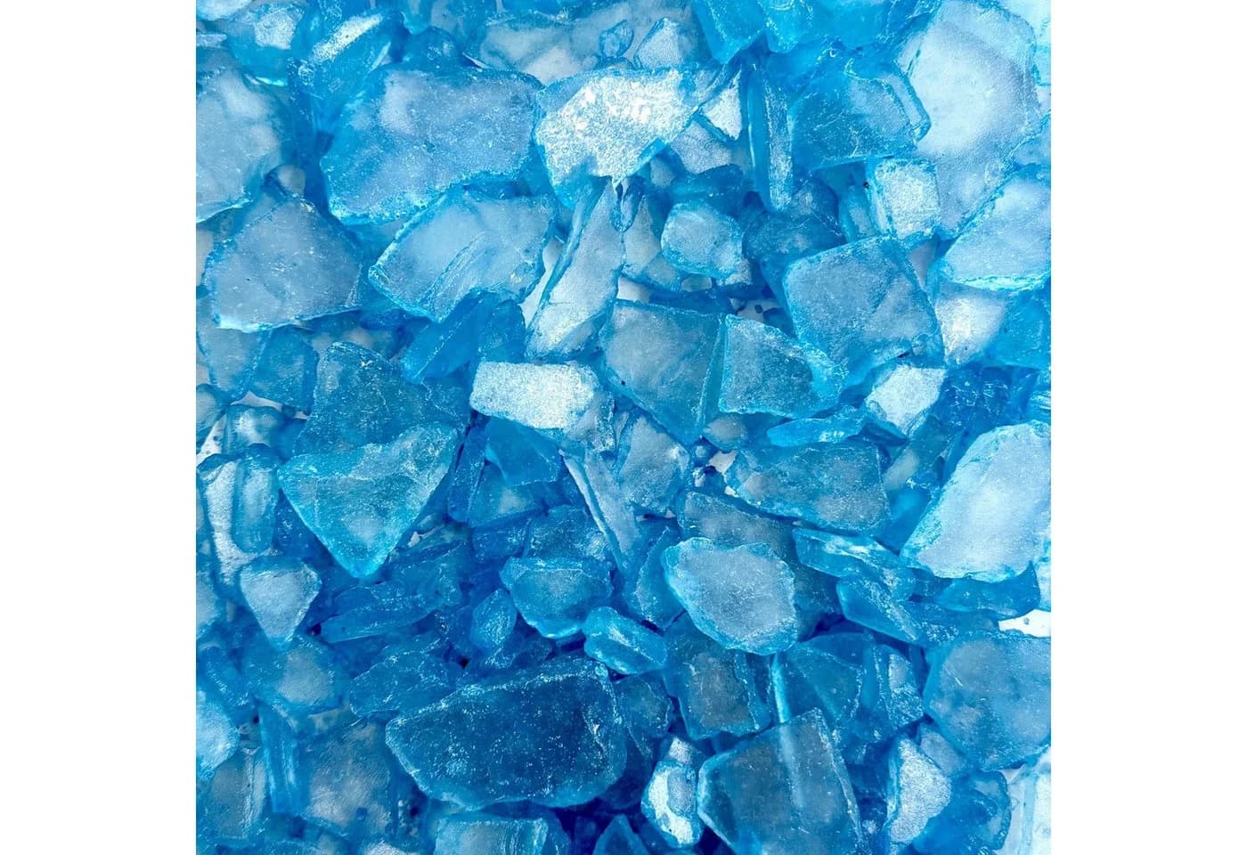 Eurosand Seeglas Hellblau 91, Glasscherben gerundet 20-50mm, 1kg