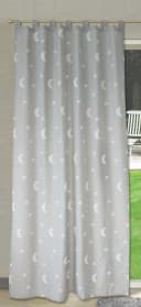 EXPERIENCE Vorhang Schlaufenschal Grau mit Mond-Sternen Design Bild 1
