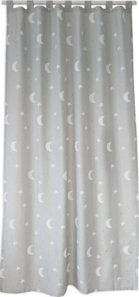 EXPERIENCE Vorhang Schlaufenschal Grau mit Mond-Sternen Design - Bild 2