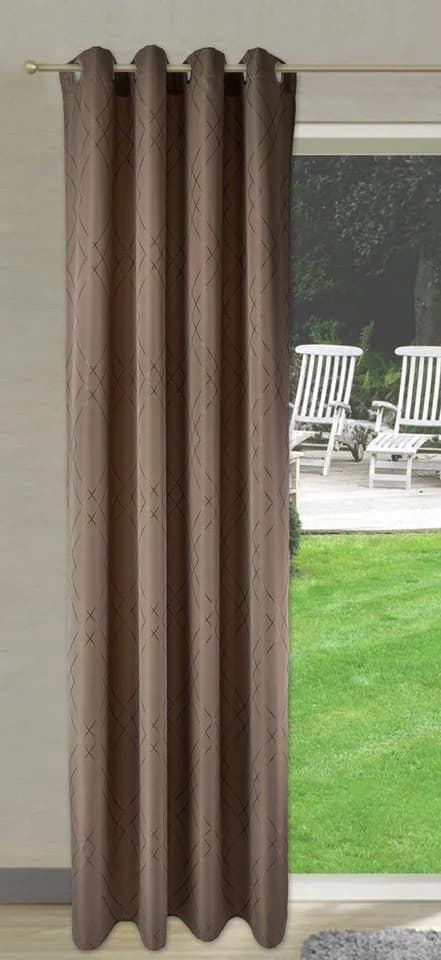 EXPERIENCE Vorhang Ösenschal 140x245 cm Braun Grau Uni Blickdicht